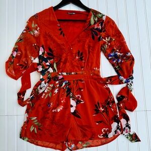 Gianni Bini Orange Floral Romper
